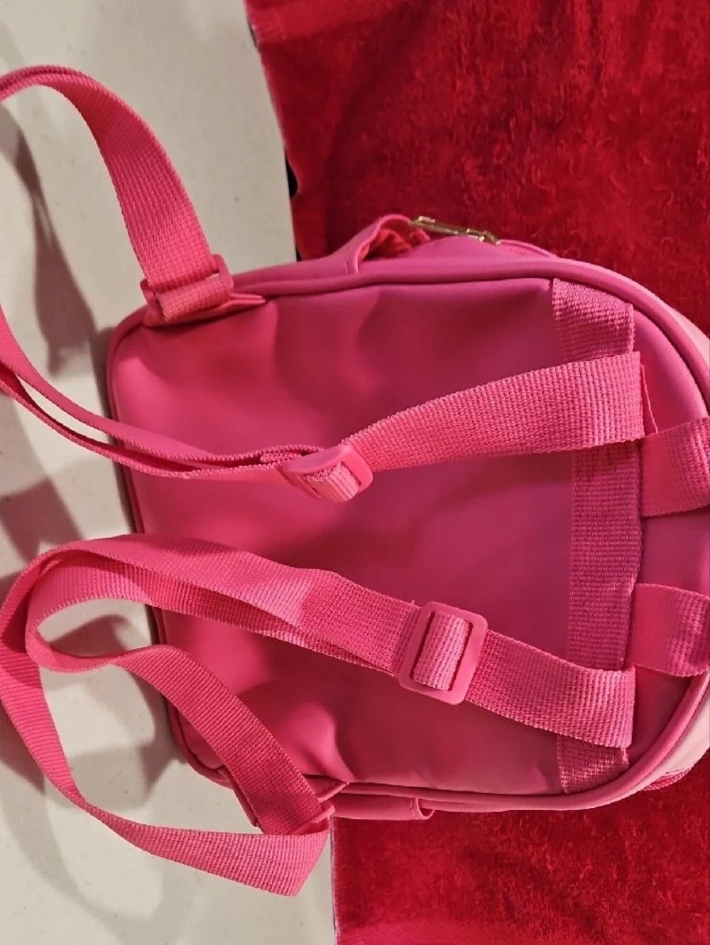 Barbie Pink Embossed Palm Tree Mini Backpack